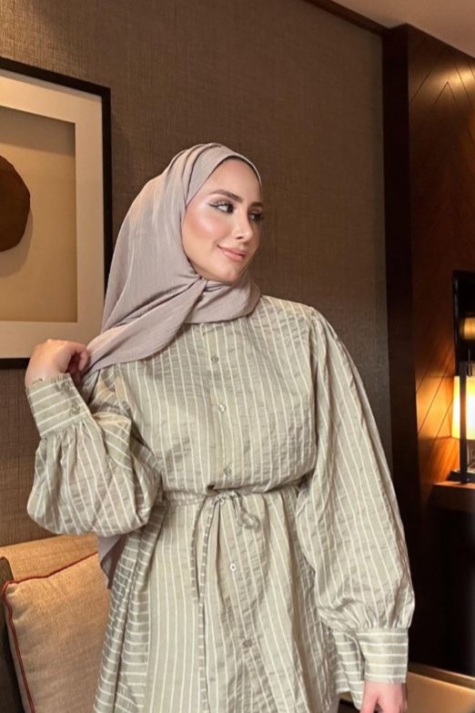 Emily Çizgili Gömlek Çağla Yeşili