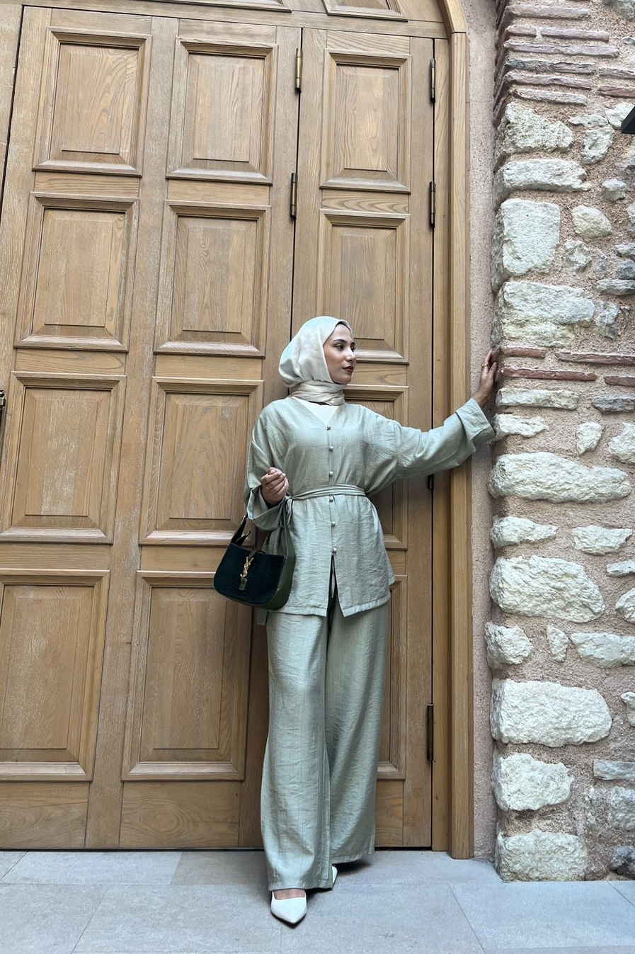 Kuşaklı Kimono İkili Takım – Pantolon & Üst